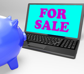 Image showing For Sale Laptop Means Advertising Products To Buyers