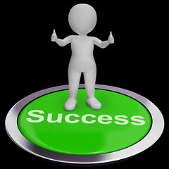 Image showing Success Button Shows Achievements Strategy And Determination