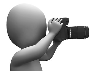 Image showing Photo Character Shows Photographic Dslr And Photography