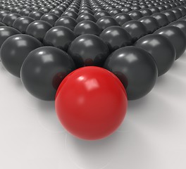 Image showing Leading Metallic Ball Shows Leadership Or Acheiving