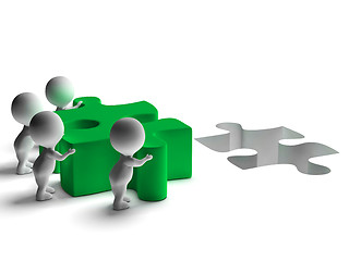 Image showing Completing Jigsaw Showing Solving Completing Or Achievement