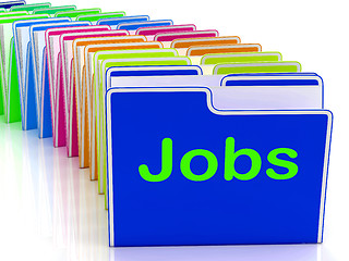 Image showing Jobs Folders Means Finding Employment And Work