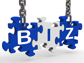 Image showing Biz Puzzle Shows Company Or Corporate Business