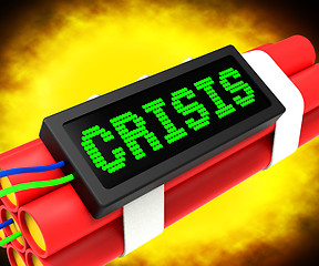 Image showing Crisis Message On Dynamite Shows Emergency And Problems