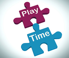 Image showing Play Time Puzzle Means Fun And Leisure For Children