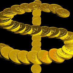 Image showing Coins Dollar Symbol Showing American Finances