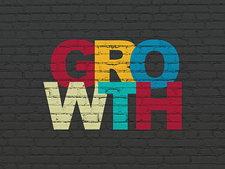 Image showing Business concept: Growth on wall background