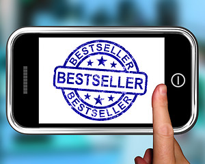 Image showing Bestseller On Smartphone Shows First Rated Book
