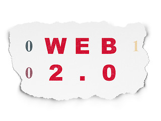 Image showing Web development concept: Web 2.0 on Torn Paper background