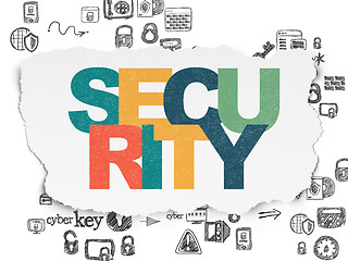 Image showing Security concept: Security on Torn Paper background