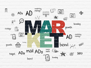 Image showing Marketing concept: Market on wall background