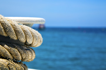 Image showing asia in the  kho tao bay    rope  and south china sea  anchor