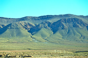 Image showing bush  in    valley  morocco     africa the atlas   mountain  