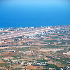 Image showing in cyclades greece santorini europe the sky sea and village from