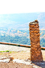 Image showing in   valley  morocco  africa the atlas dry mountain 