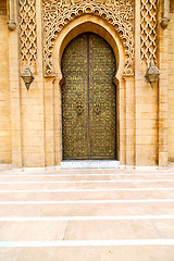 Image showing old door in morocco   wall ornate brown