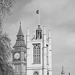 Image showing london big ben and historical old construction england  aged cit