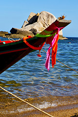 Image showing prow in the  kho tao bay isle white     thailand  and south chin