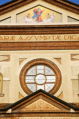 Image showing rose window  italy  lombardy     in  the parabiago    closed bri