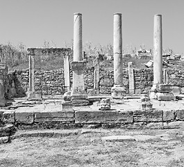 Image showing perge old construction in asia turkey the column  and the roman 