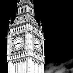 Image showing london big ben and historical old construction england  aged cit