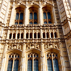 Image showing in london old historical    parliament glass  window    structur