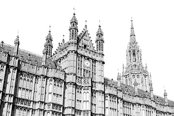 Image showing old in london  historical    parliament glass  window    structu