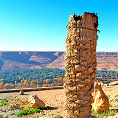 Image showing in   valley  morocco  africa the atlas dry mountain ground isola