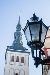 Image showing City street lantern on a background of church 