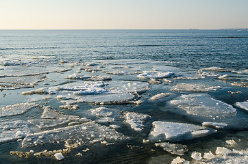 Image showing Melting ice floe at the sea