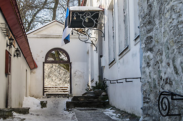 Image showing Old street in Tallinn, winter view