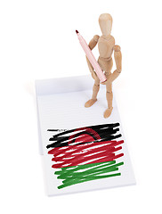 Image showing Wooden mannequin made a drawing - Malawi