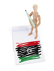 Image showing Wooden mannequin made a drawing - Libya