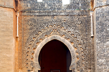 Image showing old door in morocco africa ancien and wall ornate   yellow