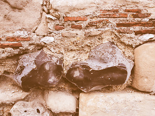 Image showing Retro looking Flint wall