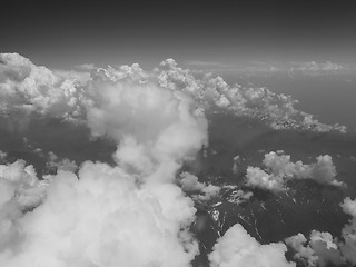 Image showing Black and white Clouds on Alps