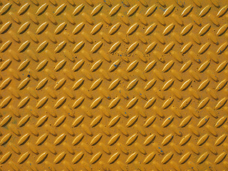 Image showing Yellow steel diamond plate background