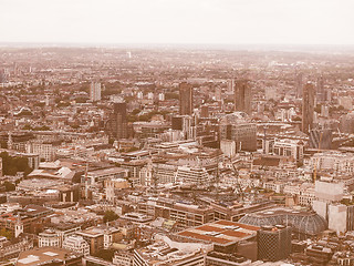 Image showing Retro looking Aerial view of London