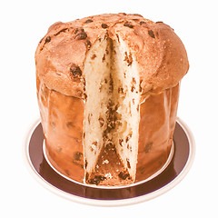 Image showing Retro looking Panettone bread