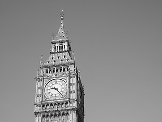 Image showing Black and white Big Ben in London