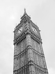 Image showing Black and white Big Ben in London