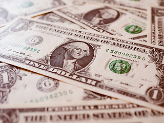 Image showing Retro look Dollar notes 1 Dollar