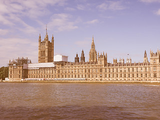 Image showing Retro looking Houses of Parliament in London