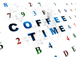 Image showing Time concept: Coffee Time on Digital background