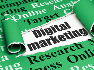 Image showing Marketing concept: black text Digital Marketing under the piece of  torn paper