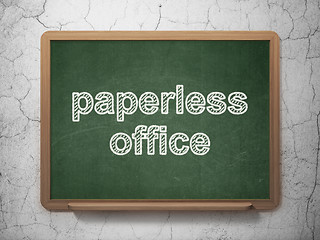 Image showing Finance concept: Paperless Office on chalkboard background