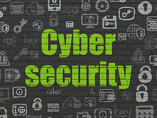 Image showing Protection concept: Cyber Security on wall background