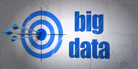 Image showing Information concept: target and Big Data on wall background