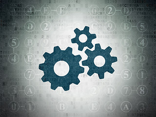 Image showing Web design concept: Gears on Digital Paper background