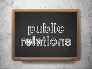 Image showing Marketing concept: Public Relations on chalkboard background